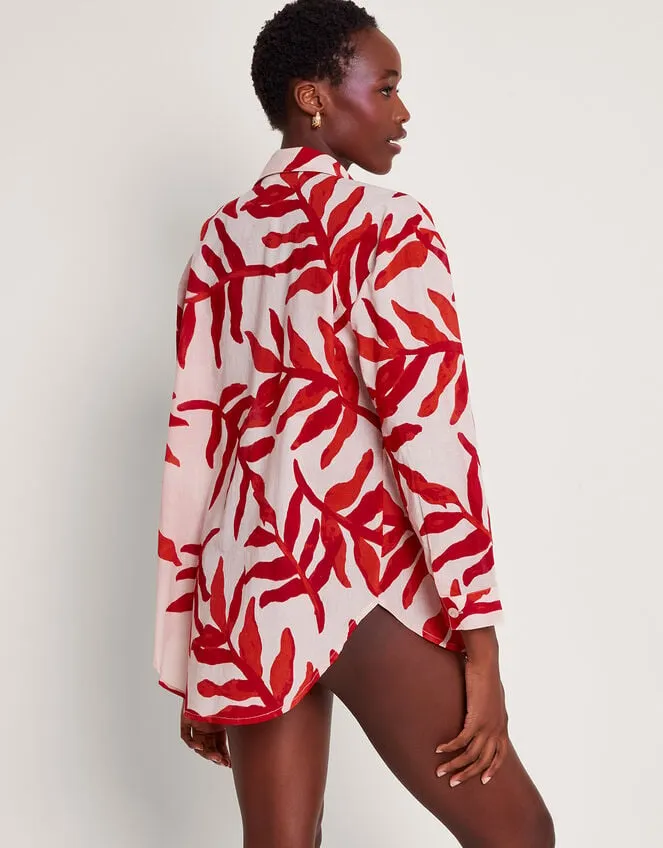 Women Priya Palm Print Shirt Red Monsoon Tops and Blouses
