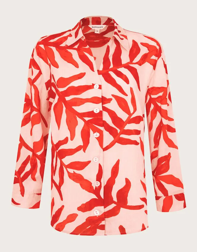 Women Priya Palm Print Shirt Red Monsoon Tops and Blouses