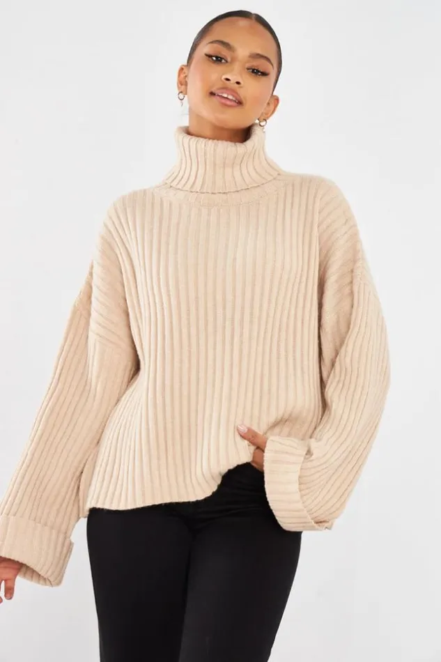 Women Pull Ctel Col Roul Beige Beige Brentiny Paris Sweaters and Sweatshirts