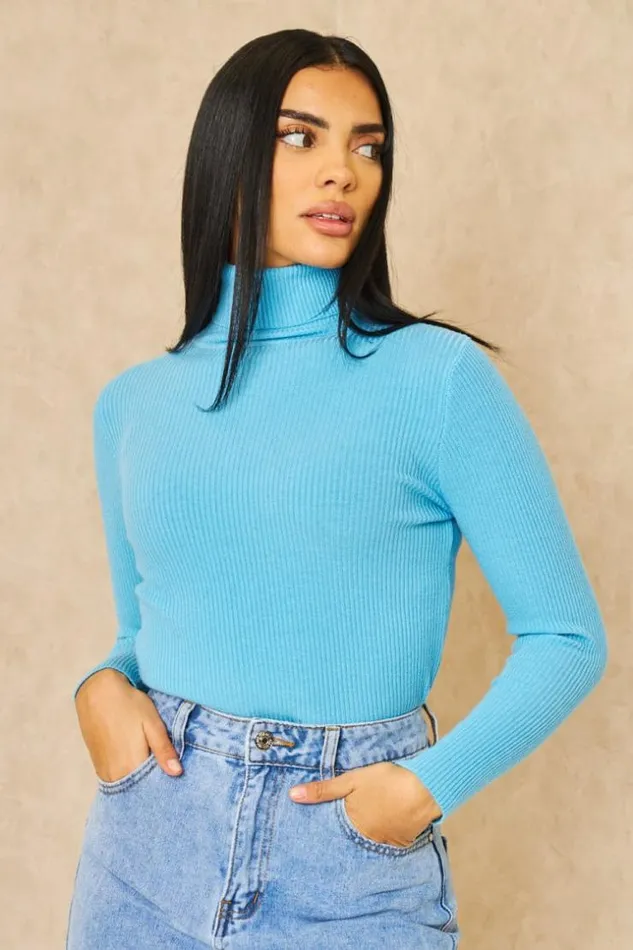 Women Pull Ctel Col Roul Bleu Clair Bleuclair Brentiny Paris Sweaters and Sweatshirts