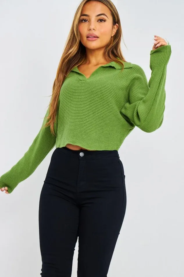 Women Pull Court En Mailles Vert Col Rabat Green Brentiny Paris Sweaters and Sweatshirts Women Pull Court En Mailles Vert Col Rabat Green Brentiny Paris Sweaters and Sweatshirts