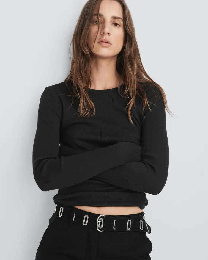 Women Rag and Bone Belts River Studded Belt Black Suede Women Rag and Bone Belts River Studded Belt Black Suede