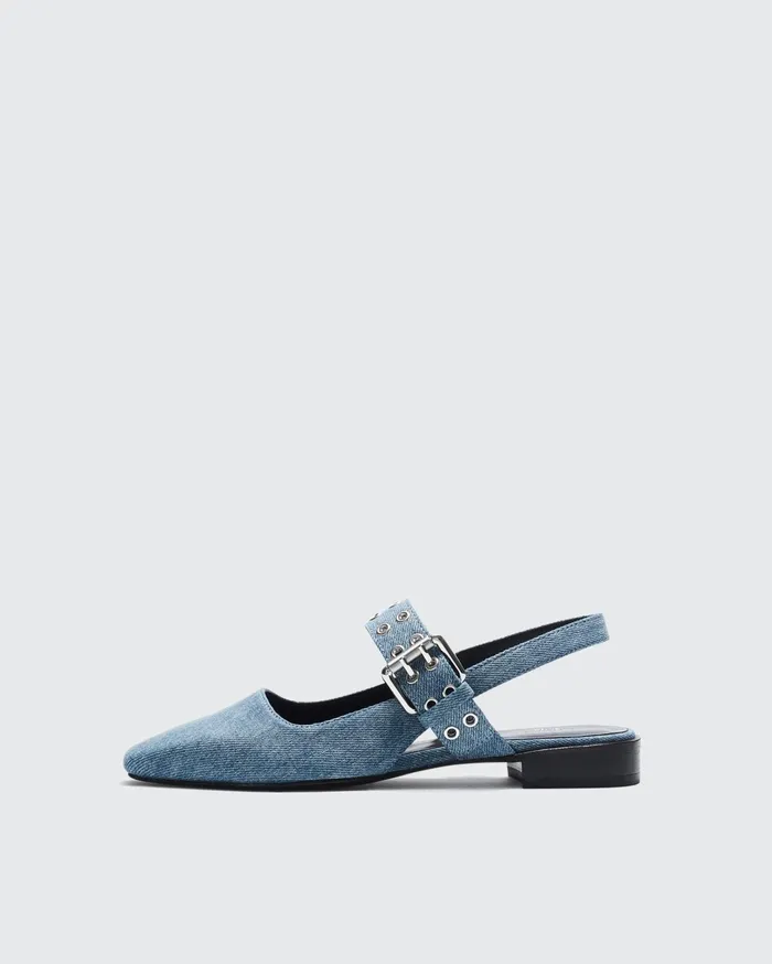 Women Rag and Bone Flats Astra Slingback Denim