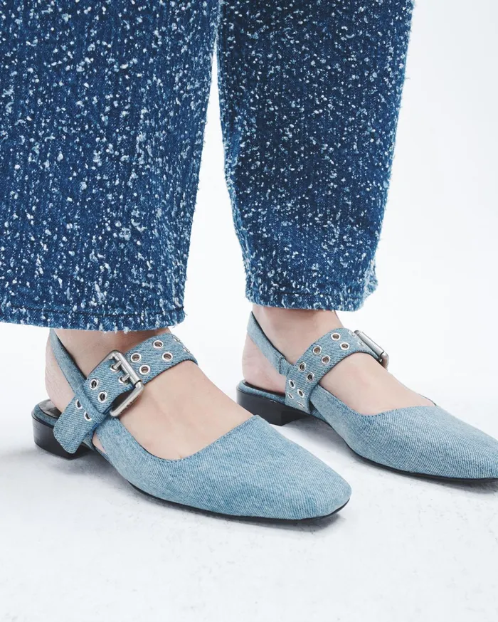 Women Rag and Bone Flats Astra Slingback Denim Women Rag and Bone Flats Astra Slingback Denim