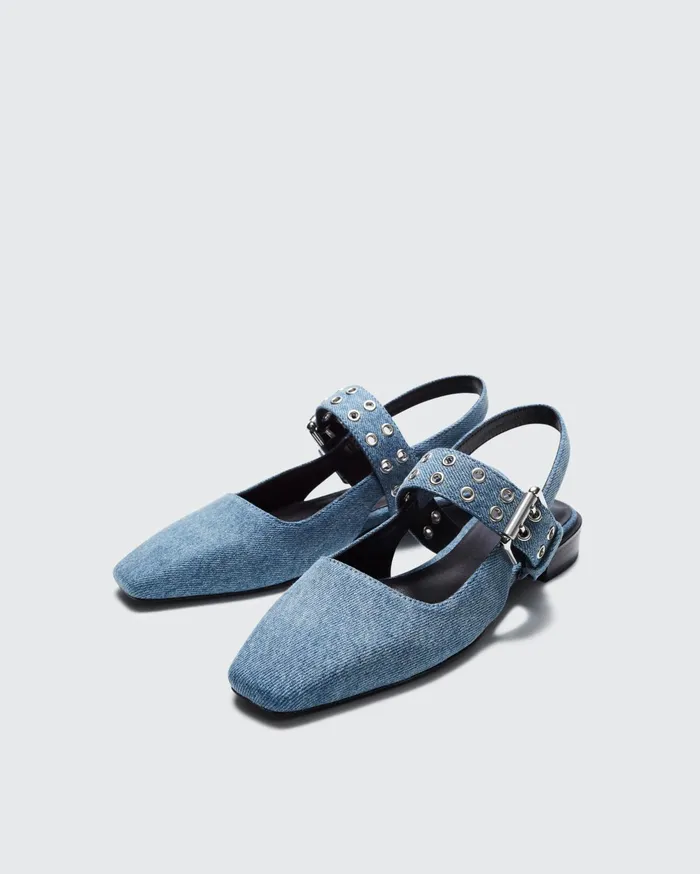 Women Rag and Bone Flats Astra Slingback Denim Women Rag and Bone Flats Astra Slingback Denim