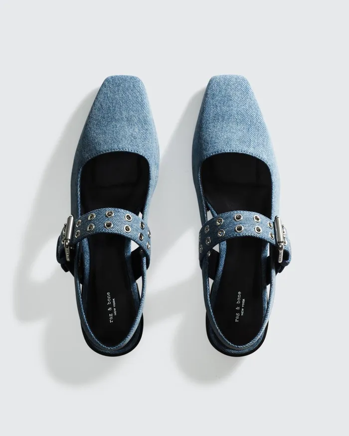 Women Rag and Bone Flats Astra Slingback Denim Women Rag and Bone Flats Astra Slingback Denim