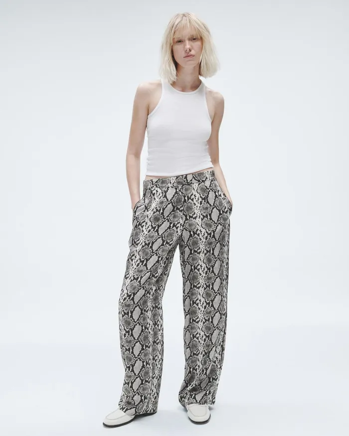 Women Rag and Bone Pants Lacey Printed Silk Pant Snake Print