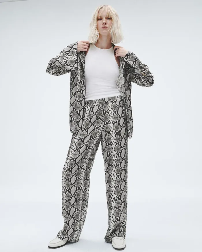 Women Rag and Bone Pants Lacey Printed Silk Pant Snake Print Women Rag and Bone Pants Lacey Printed Silk Pant Snake Print