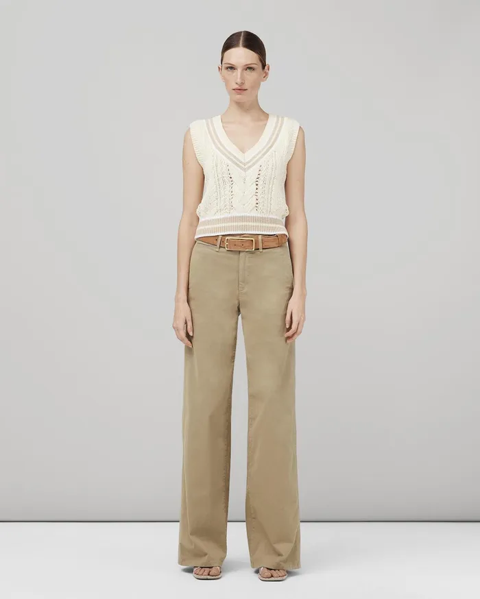 Women Rag and Bone Pants Sofie Wide Leg Cotton Chino Khaki Women Rag and Bone Pants Sofie Wide Leg Cotton Chino Khaki