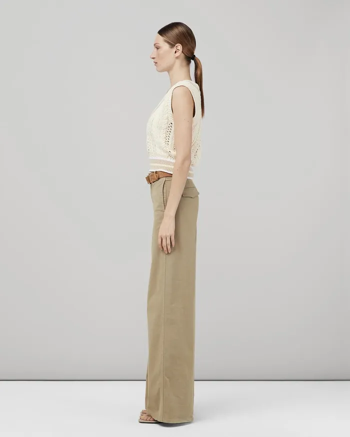 Women Rag and Bone Pants Sofie Wide Leg Cotton Chino Khaki Women Rag and Bone Pants Sofie Wide Leg Cotton Chino Khaki