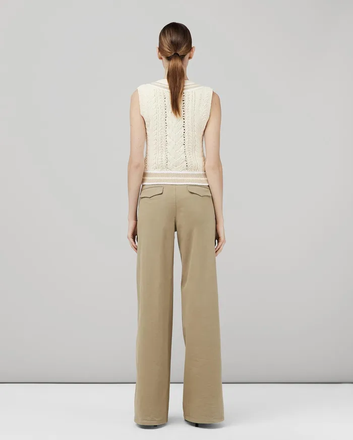 Women Rag and Bone Pants Sofie Wide Leg Cotton Chino Khaki Women Rag and Bone Pants Sofie Wide Leg Cotton Chino Khaki