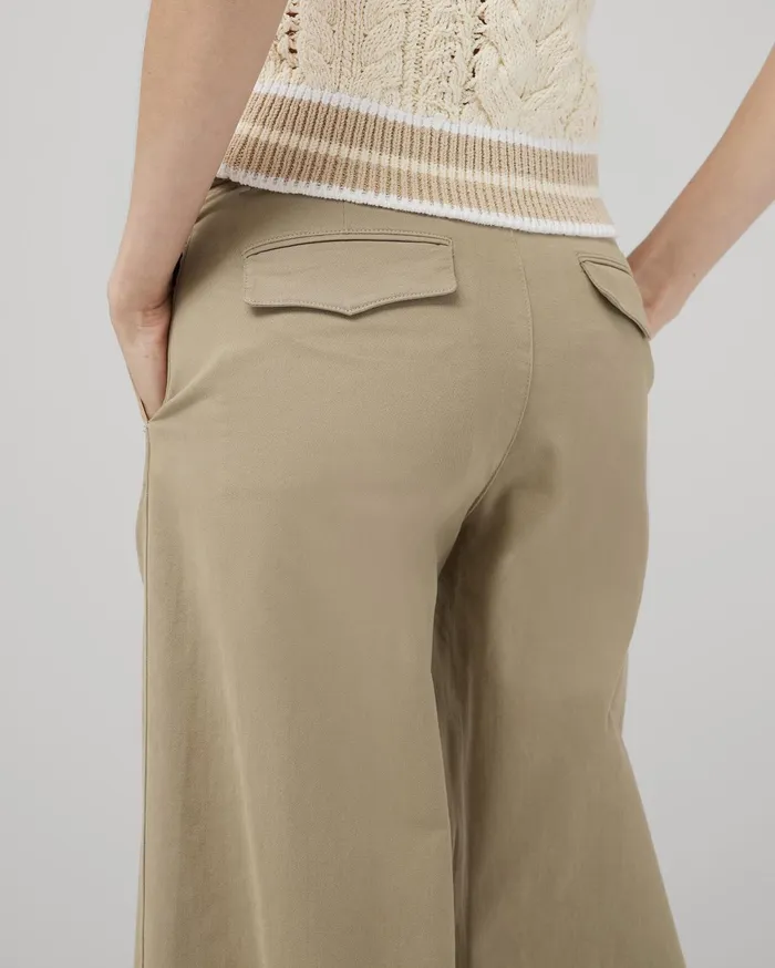 Women Rag and Bone Pants Sofie Wide Leg Cotton Chino Khaki Women Rag and Bone Pants Sofie Wide Leg Cotton Chino Khaki