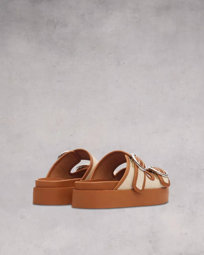 Women Rag and Bone Sandals Geo Buckle Platform Slide Natural Women Rag and Bone Sandals Geo Buckle Platform Slide Natural