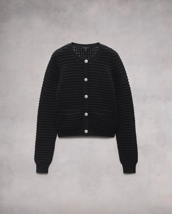 Women Rag and Bone Sweaters Marlee Cotton Cardigan Black Women Rag and Bone Sweaters Marlee Cotton Cardigan Black