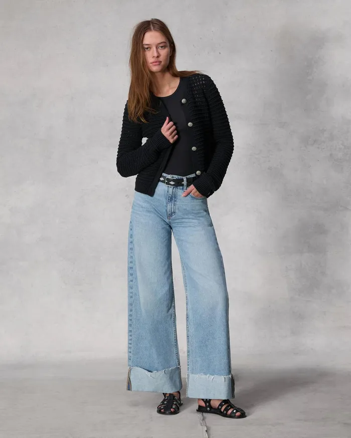 Women Rag and Bone Sweaters Marlee Cotton Cardigan Black Women Rag and Bone Sweaters Marlee Cotton Cardigan Black