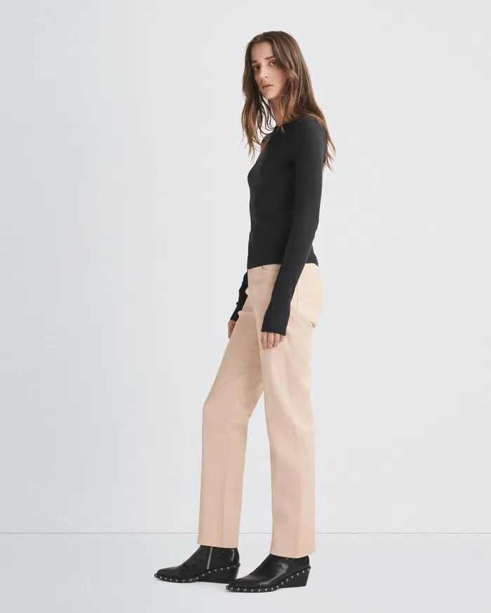 Women Rag and Bone TShirts Essential Rib Long Sleeve Tee Black Women Rag and Bone TShirts Essential Rib Long Sleeve Tee Black