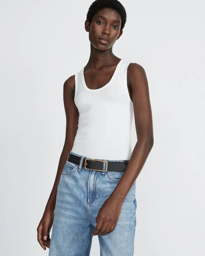 Women Rag and Bone TShirts Luca Tank White Women Rag and Bone TShirts Luca Tank White