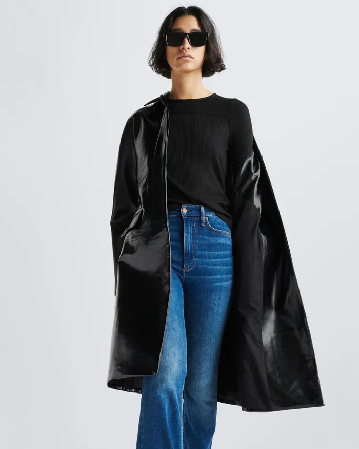 Women Rag and Bone TShirts The Knit Rib Paneled Crew Black Women Rag and Bone TShirts The Knit Rib Paneled Crew Black