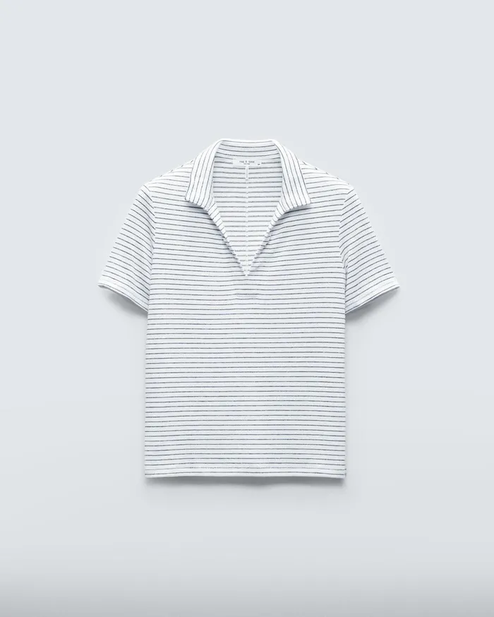 Women Rag and Bone TShirts The Knit Striped Polo Ivory Stripe Women Rag and Bone TShirts The Knit Striped Polo Ivory Stripe