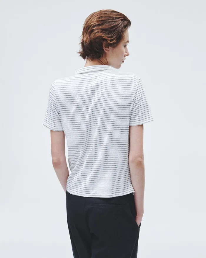 Women Rag and Bone TShirts The Knit Striped Polo Ivory Stripe Women Rag and Bone TShirts The Knit Striped Polo Ivory Stripe