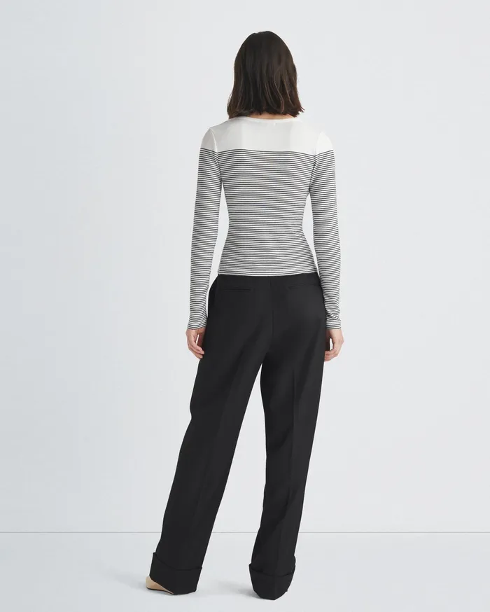 Women Rag and Bone TShirts The Knit Striped Vee Cardigan Blackwhite Women Rag and Bone TShirts The Knit Striped Vee Cardigan Blackwhite