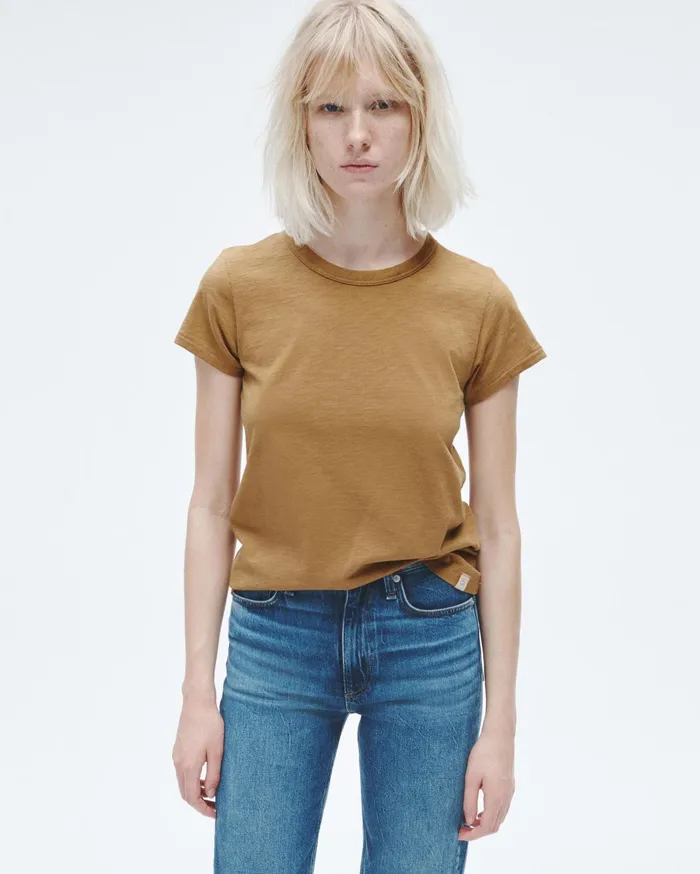 Women Rag and Bone TShirts The Slub Tee Khaki