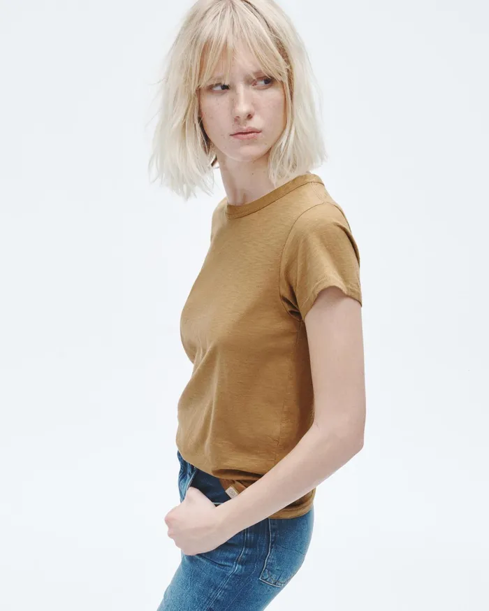 Women Rag and Bone TShirts The Slub Tee Khaki Women Rag and Bone TShirts The Slub Tee Khaki
