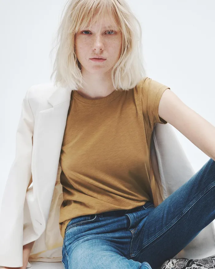 Women Rag and Bone TShirts The Slub Tee Khaki Women Rag and Bone TShirts The Slub Tee Khaki