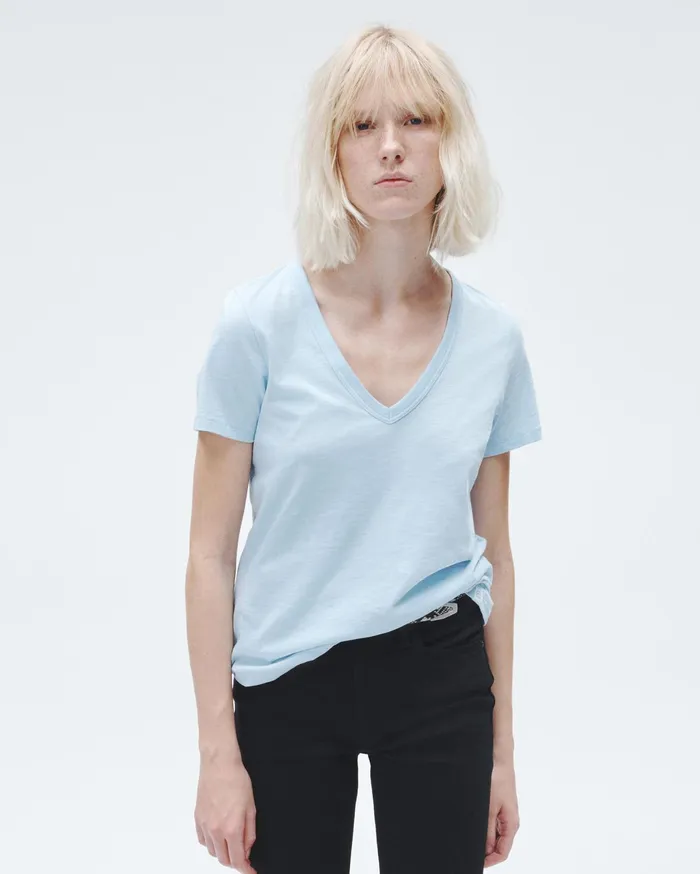 Women Rag and Bone TShirts The Slub Vee Raindrop