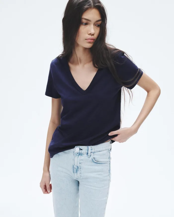 Women Rag and Bone TShirts The Slub Vee Salute Women Rag and Bone TShirts The Slub Vee Salute