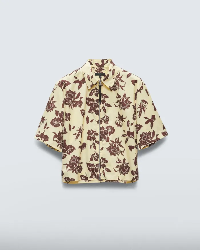 Women Rag and Bone Tops Junie Cotton Poplin Top Yellow Floral Women Rag and Bone Tops Junie Cotton Poplin Top Yellow Floral