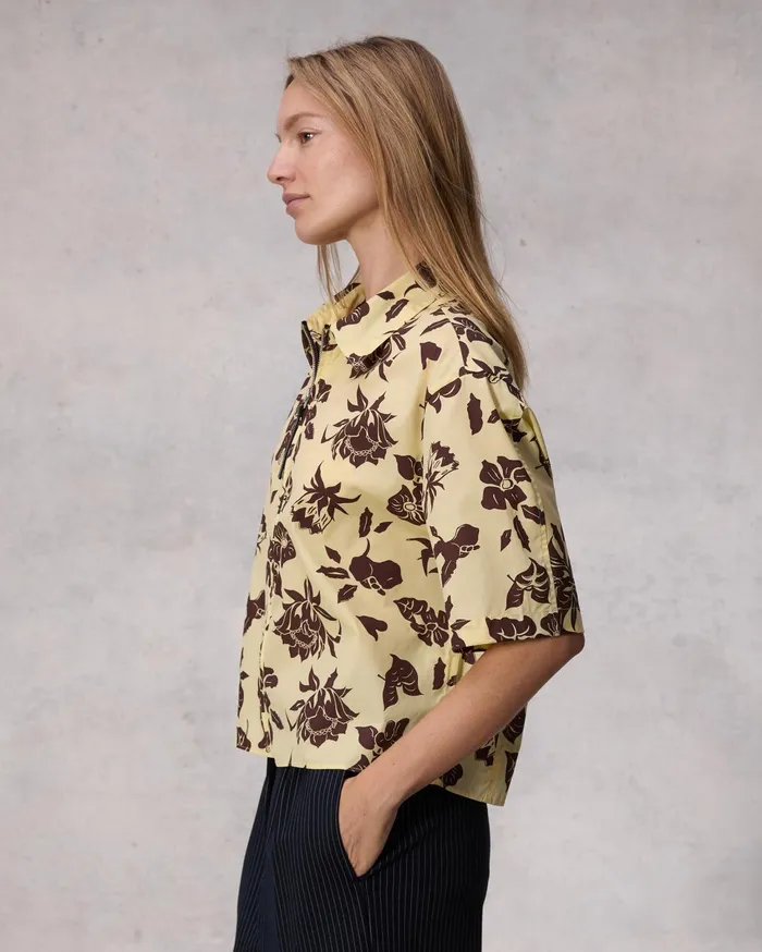 Women Rag and Bone Tops Junie Cotton Poplin Top Yellow Floral Women Rag and Bone Tops Junie Cotton Poplin Top Yellow Floral