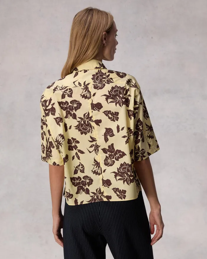 Women Rag and Bone Tops Junie Cotton Poplin Top Yellow Floral Women Rag and Bone Tops Junie Cotton Poplin Top Yellow Floral