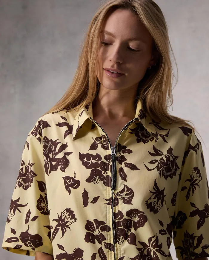 Women Rag and Bone Tops Junie Cotton Poplin Top Yellow Floral Women Rag and Bone Tops Junie Cotton Poplin Top Yellow Floral