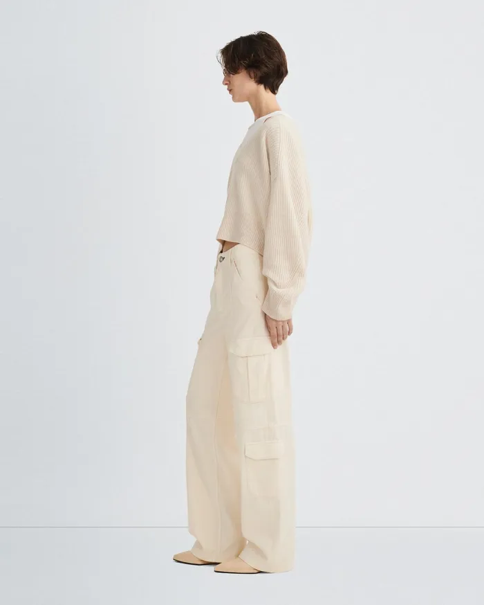 Women Rag and Bone WideLeg Featherweight Cailyn Cargo Ecru Women Rag and Bone WideLeg Featherweight Cailyn Cargo Ecru