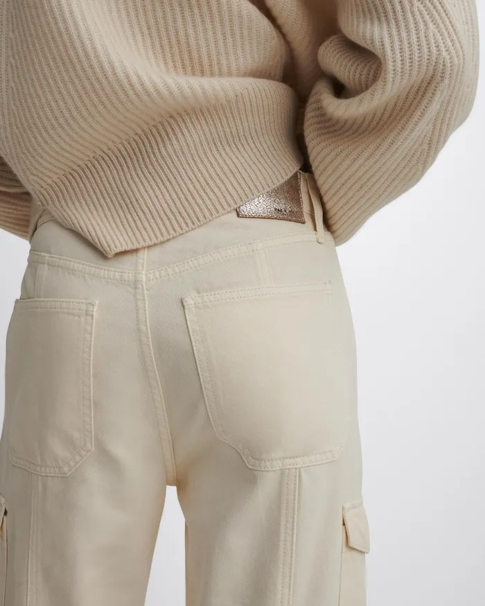 Women Rag and Bone WideLeg Featherweight Cailyn Cargo Ecru Women Rag and Bone WideLeg Featherweight Cailyn Cargo Ecru