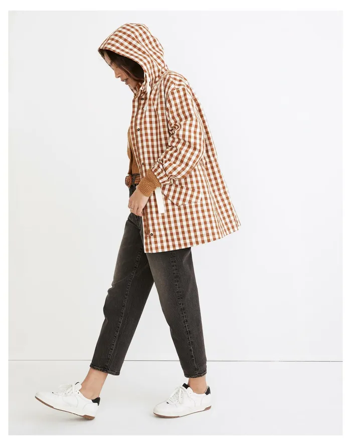 Women Raincloud Raincoat In Gingham Golden Pecan Madewell Jackets Women Raincloud Raincoat In Gingham Golden Pecan Madewell Jackets
