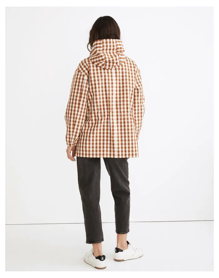 Women Raincloud Raincoat In Gingham Golden Pecan Madewell Jackets Women Raincloud Raincoat In Gingham Golden Pecan Madewell Jackets