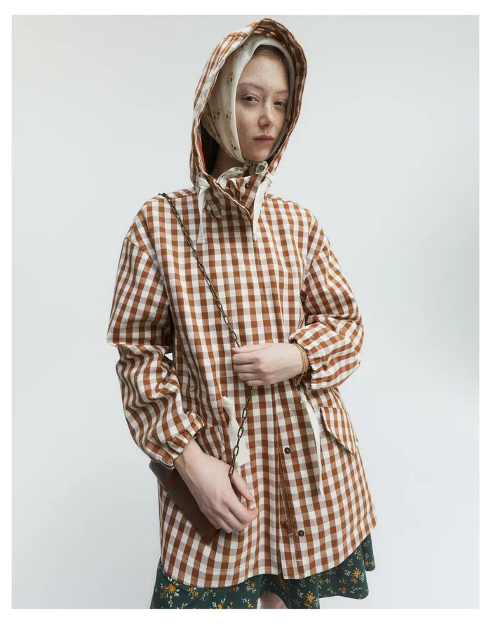 Women Raincloud Raincoat In Gingham Golden Pecan Madewell Jackets Women Raincloud Raincoat In Gingham Golden Pecan Madewell Jackets