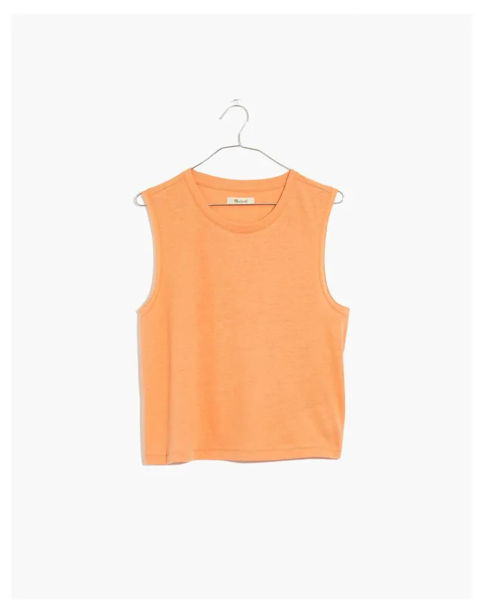 Women Raw Edge Hangout Muscle Tank Faded Sunset Madewell Tees