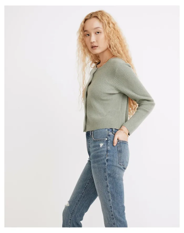 Women Resourced Cashmere Crop Cardigan Sweater Frosted Willow Madewell Sweaters Women Resourced Cashmere Crop Cardigan Sweater Frosted Willow Madewell Sweaters