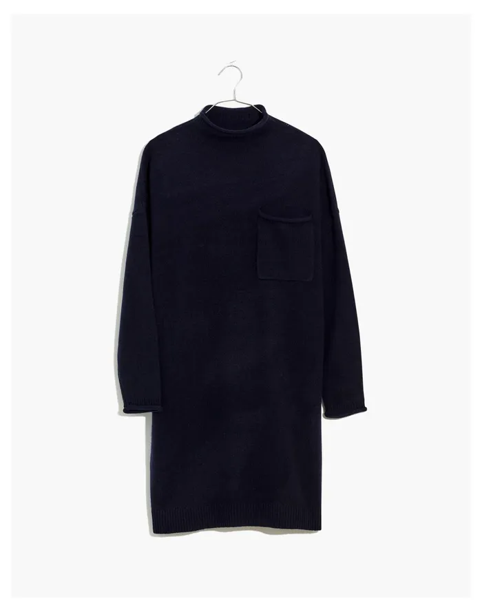 Women Resourced Cashmere Roll Neck Mini Sweater Dress Midnight Blue Madewell Dresses Women Resourced Cashmere Roll Neck Mini Sweater Dress Midnight Blue Madewell Dresses