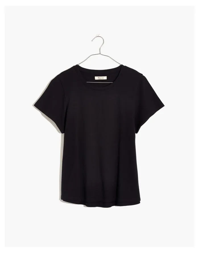 Women Resourced Cotton Swing Crop Tee True Black Madewell Tees