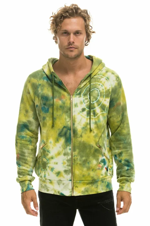 Women RELAXED HAND DYED ZIP HOODIE 8211 TIE DYE GREEN YELLOW Aviator Nation Hoodies Women RELAXED HAND DYED ZIP HOODIE 8211 TIE DYE GREEN YELLOW Aviator Nation Hoodies