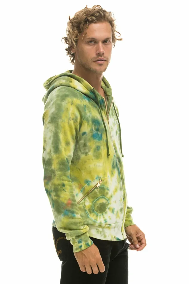 Women RELAXED HAND DYED ZIP HOODIE 8211 TIE DYE GREEN YELLOW Aviator Nation Hoodies Women RELAXED HAND DYED ZIP HOODIE 8211 TIE DYE GREEN YELLOW Aviator Nation Hoodies