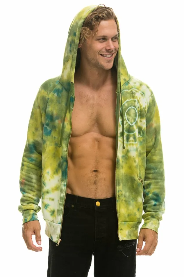 Women RELAXED HAND DYED ZIP HOODIE 8211 TIE DYE GREEN YELLOW Aviator Nation Hoodies Women RELAXED HAND DYED ZIP HOODIE 8211 TIE DYE GREEN YELLOW Aviator Nation Hoodies