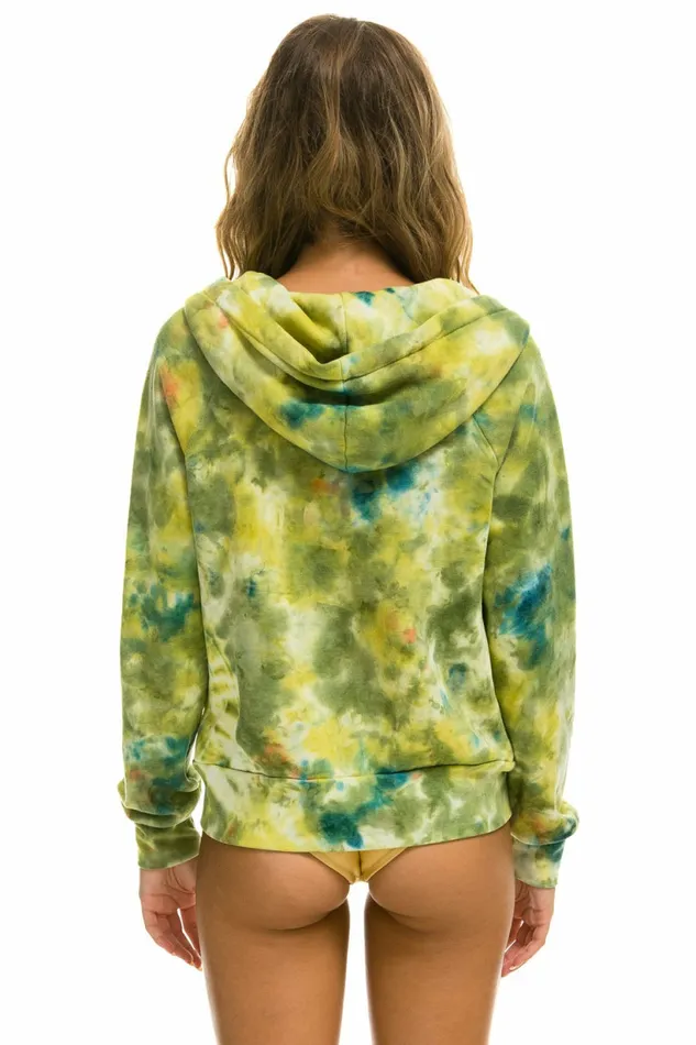 Women RELAXED HAND DYED ZIP HOODIE 8211 TIE DYE GREEN YELLOW Aviator Nation Hoodies Women RELAXED HAND DYED ZIP HOODIE 8211 TIE DYE GREEN YELLOW Aviator Nation Hoodies