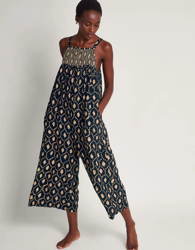 Women Rhea Batik Dye Jumpsuit Black Monsoon Beachwear and Swimwear