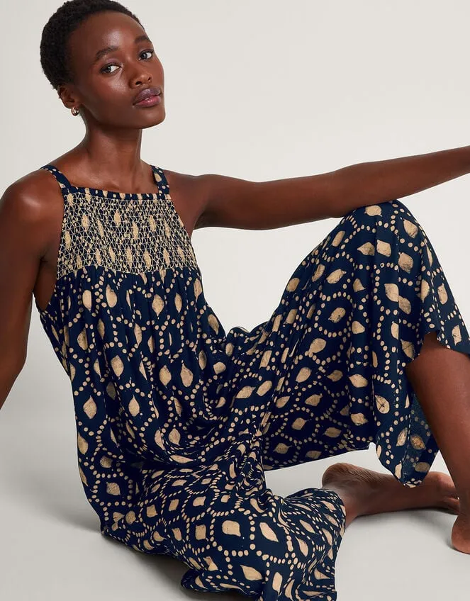 Women Rhea Batik Dye Jumpsuit Black Monsoon Beachwear and Swimwear