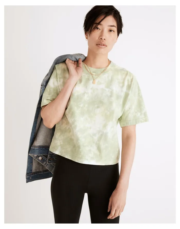 Women Richer Poorer Recycled Crop Tee In Tie Dye Green Storm Madewell Sweatshirts and Sweatpants Women Richer Poorer Recycled Crop Tee In Tie Dye Green Storm Madewell Sweatshirts and Sweatpants